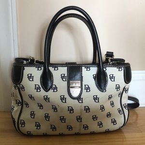 Dooney and Bourke dark blue and cream handbag